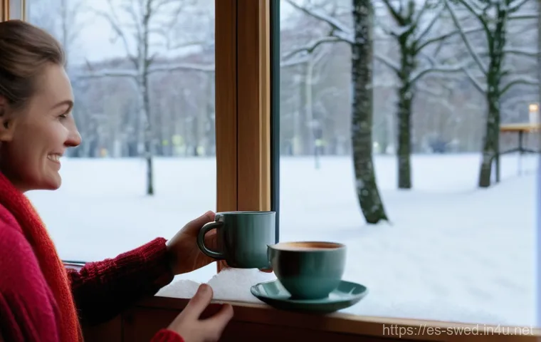 스웨덴 겨울 여행 추천 - **Prompt: Majestic Aurora Borealis over Swedish Lapland**
    A person, viewed from behind, stands i...