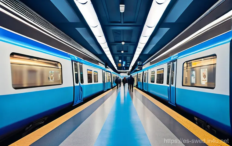 스웨덴 대중교통 이용법 - **A Vibrant Journey Through the Stockholm Metro's Art Gallery:**
    "A diverse group of respectfull...