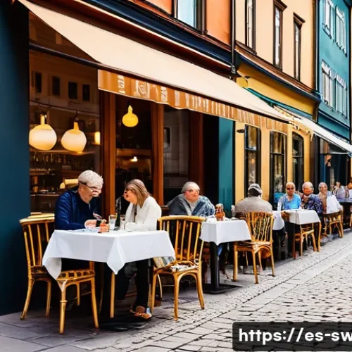 스웨덴에서 안전하게 여행하는 법 - A vibrant and safe urban neighborhood scene in Stockholm&rsquo;s &Ouml;stermalm district during a sunny day, sh...